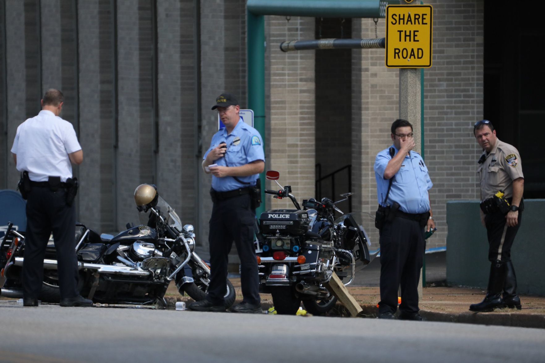 Motorcycle cops injured in Langsdorf motorcade
